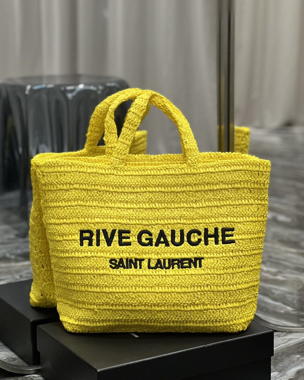 [REP 1:1] Saint Laurent Rive Gauche Supple Tote Bag Yellow For Women, Women's Bags 15in/38cm YSL