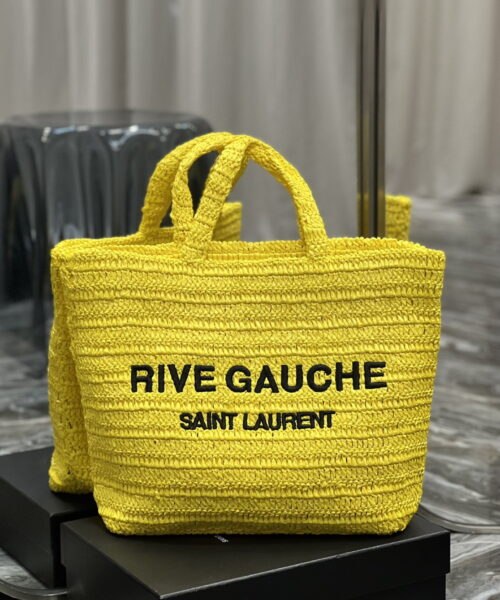 [REP 1:1] Saint Laurent Rive Gauche Supple Tote Bag Yellow For Women, Women's Bags 15in/38cm YSL