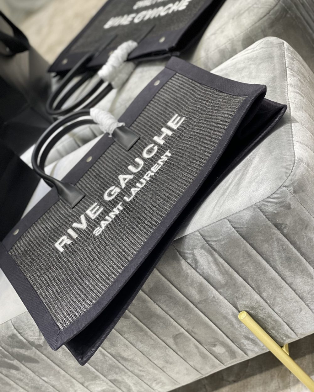 [REP 1:1] Saint Laurent Rive Gauche Tote Bag Grey For Women, Women's Bags 18.9in/48cm YSL