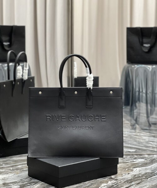 [REP 1:1] Saint Laurent Rive Gauche Tote Bag In Black For Women 18.9in/48cm YSL 587273CWTFE1000