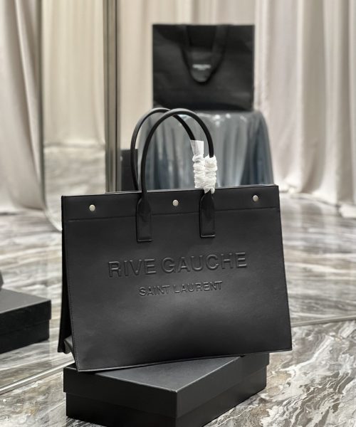 [REP 1:1] Saint Laurent Rive Gauche Tote Bag In Black For Women 18.9in/48cm YSL 587273CWTFE1000