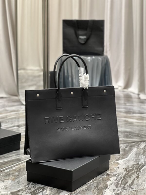 [REP 1:1] Saint Laurent Rive Gauche Tote Bag In Black For Women 18.9in/48cm YSL 587273CWTFE1000