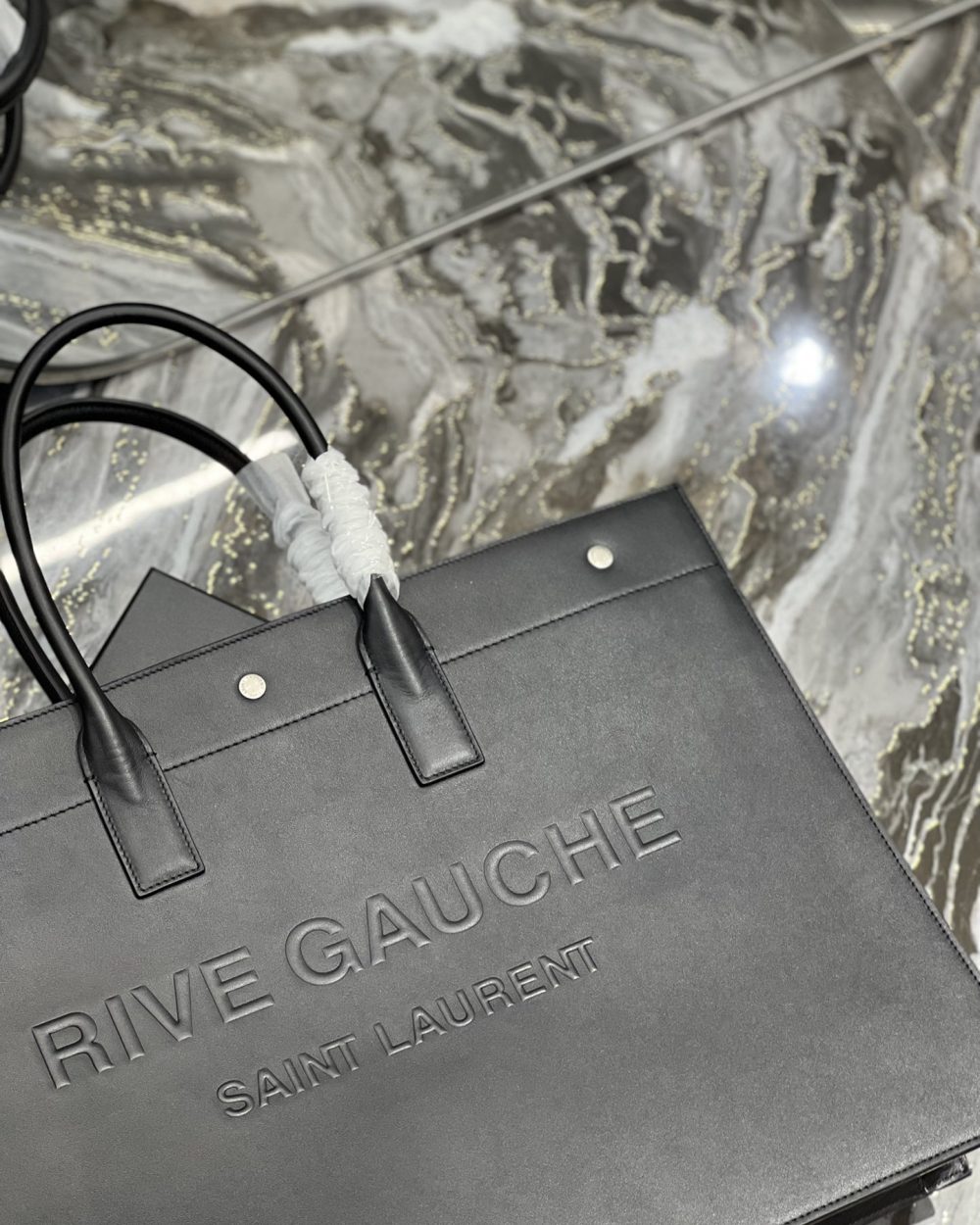 [REP 1:1] Saint Laurent Rive Gauche Tote Bag In Black For Women 18.9in/48cm YSL 587273CWTFE1000