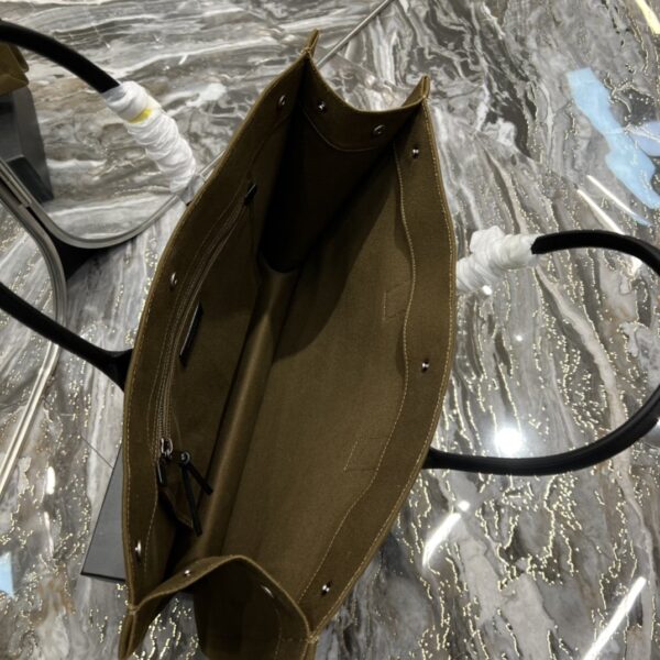 [REP 1:1] Saint Laurent Rive Gauche Tote Bag In Dark Kaki For Women 18.9in/48cm YSL 587273CWTFE2451