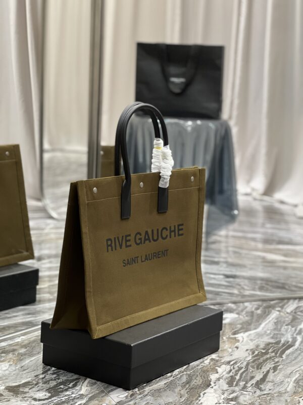 [REP 1:1] Saint Laurent Rive Gauche Tote Bag In Dark Kaki For Women 18.9in/48cm YSL 587273CWTFE2451