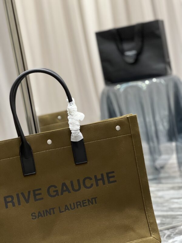 [REP 1:1] Saint Laurent Rive Gauche Tote Bag In Dark Kaki For Women 18.9in/48cm YSL 587273CWTFE2451