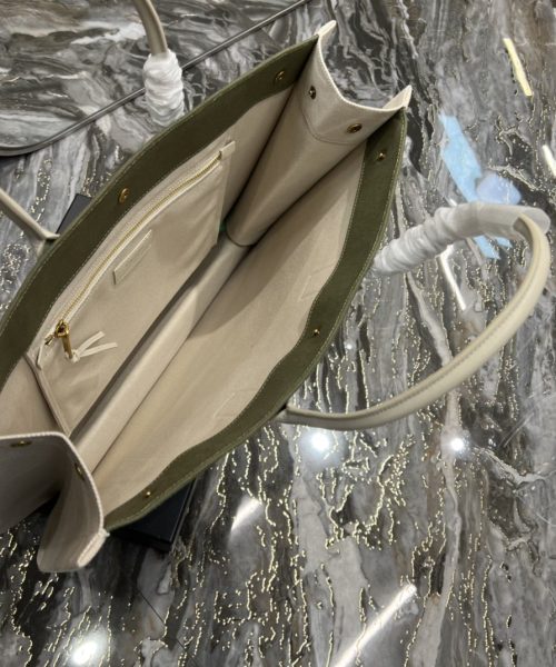 [REP 1:1] Saint Laurent Rive Gauche Tote Bag In Military Green For Women 18.9in/48cm YSL
