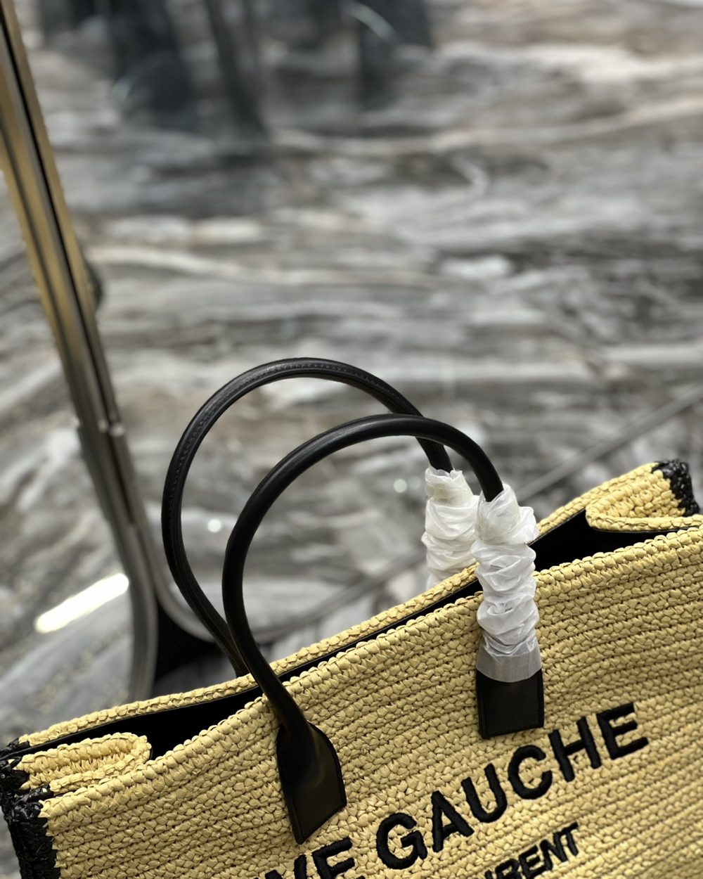 [REP 1:1] Saint Laurent Rive Gauche Tote Bag In Raffia For Women 18.9in/48cm YSL 685742GAAAG2099