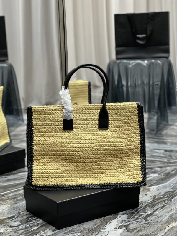 [REP 1:1] Saint Laurent Rive Gauche Tote Bag In Raffia For Women 18.9in/48cm YSL 685742GAAAG2099