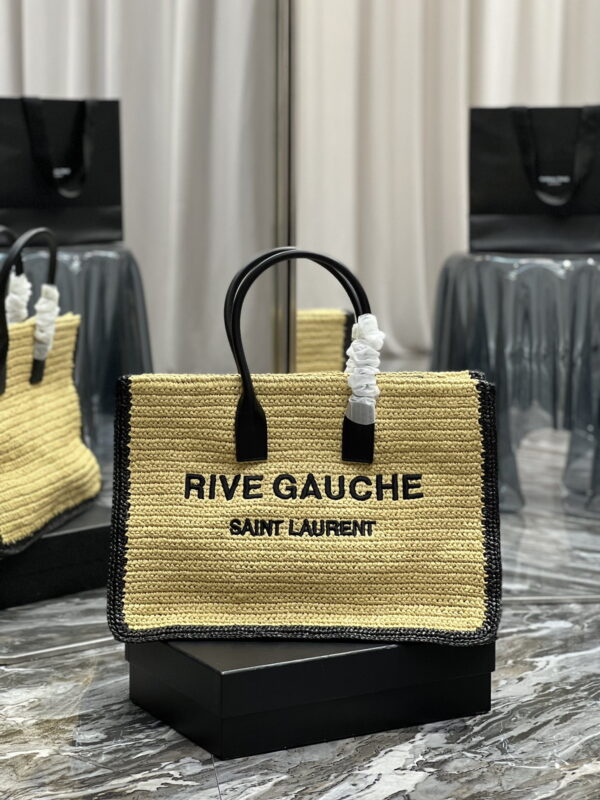 [REP 1:1] Saint Laurent Rive Gauche Tote Bag In Raffia For Women 18.9in/48cm YSL 685742GAAAG2099