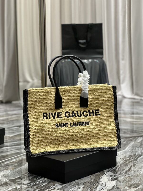 [REP 1:1] Saint Laurent Rive Gauche Tote Bag In Raffia For Women 18.9in/48cm YSL 685742GAAAG2099
