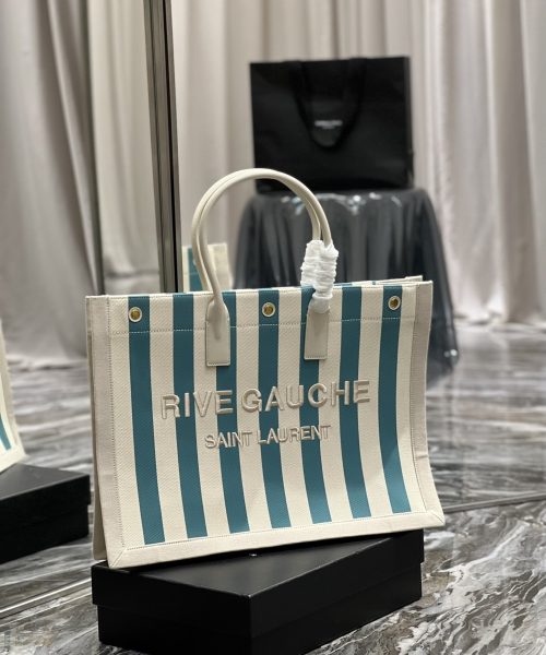 [REP 1:1] Saint Laurent Rive Gauche Tote Bag In Water Green For Women 18.9in/48cm YSL 499290FAAD51680