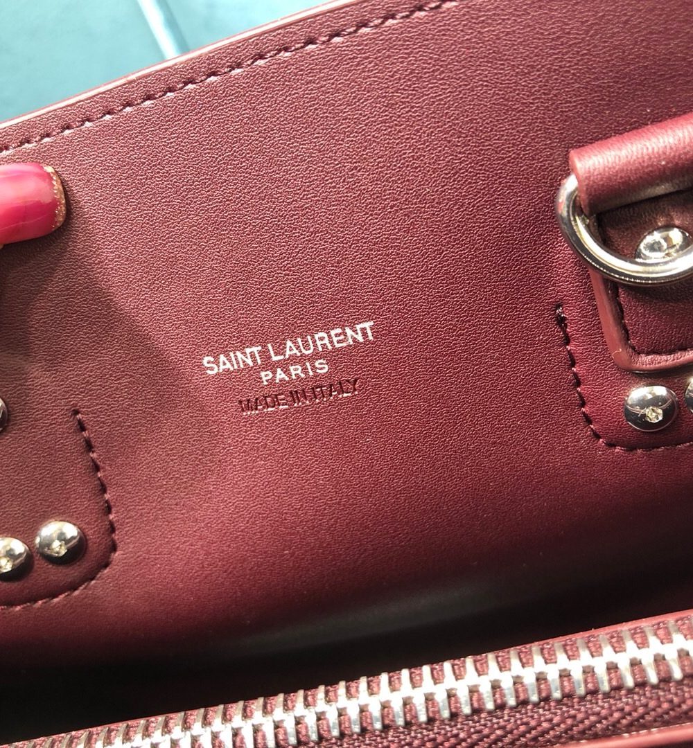 [REP 1:1] Saint Laurent Sac De Jour Baby In Shiny Burgundy For Women 10.2in/26cm YSL