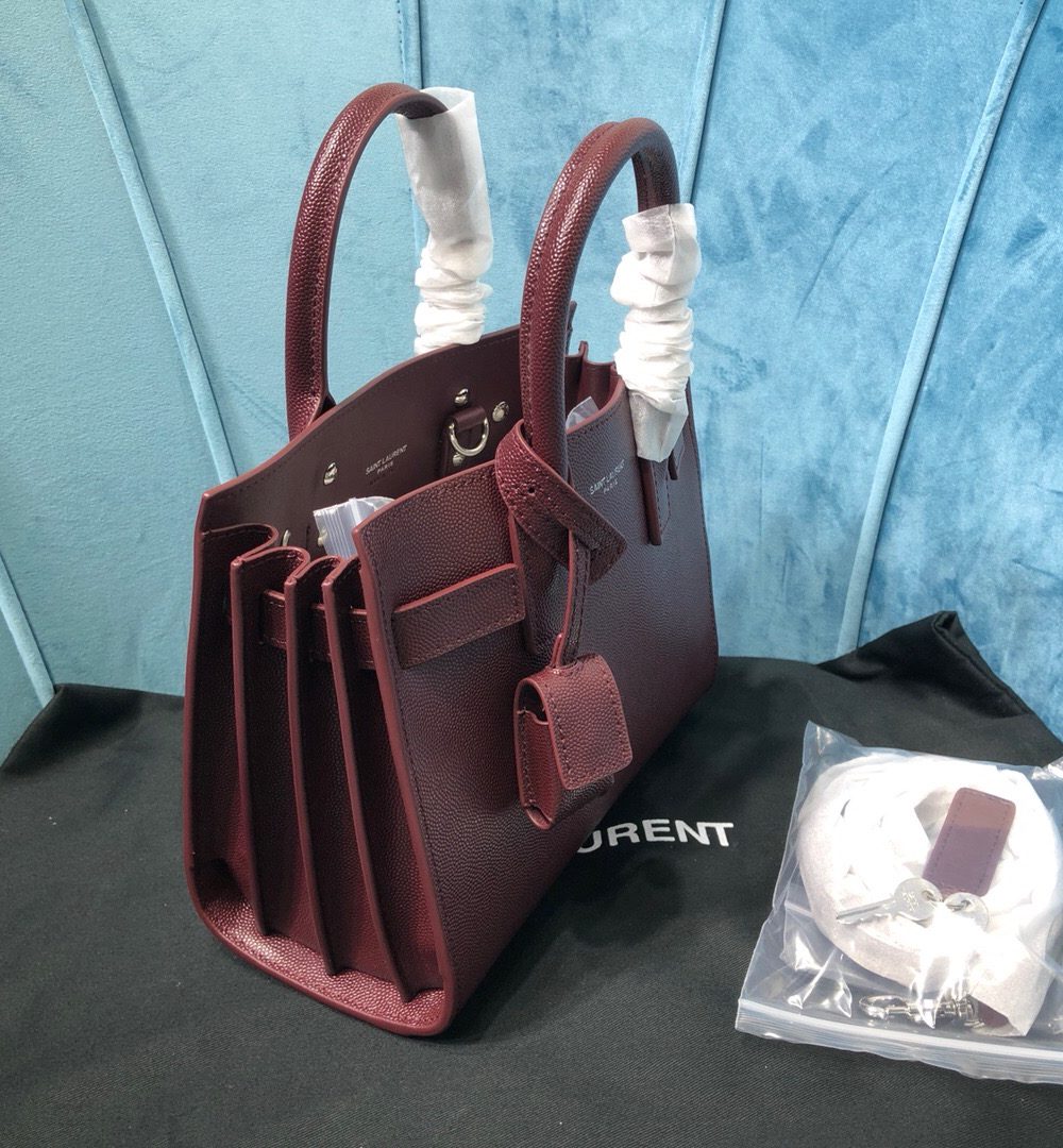 [REP 1:1] Saint Laurent Sac De Jour Nano Burgundy For Women 8.6in/22cm YSL