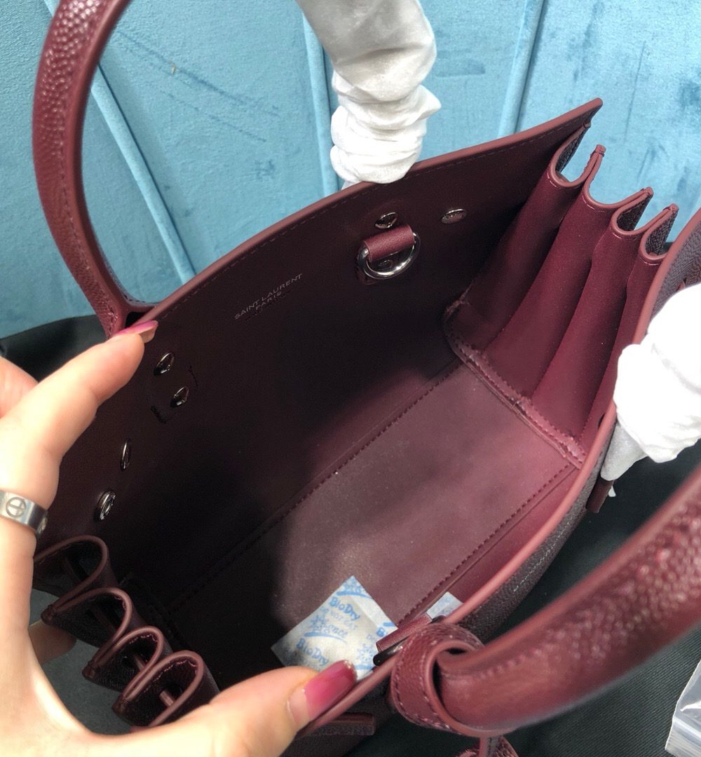 [REP 1:1] Saint Laurent Sac De Jour Nano Burgundy For Women 8.6in/22cm YSL