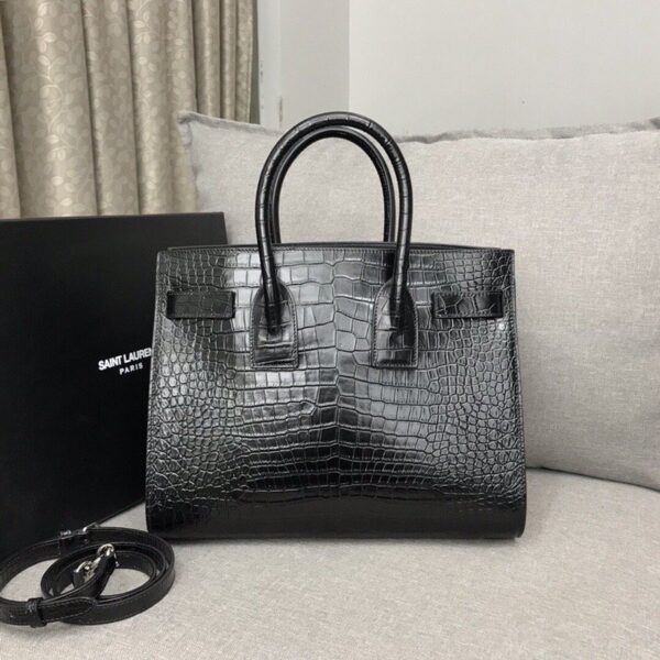 [REP 1:1] Saint Laurent Sac De Jour Small In Embossed Crocodile Black For Women 12.5in/32cm YSL  378299DND1N1000