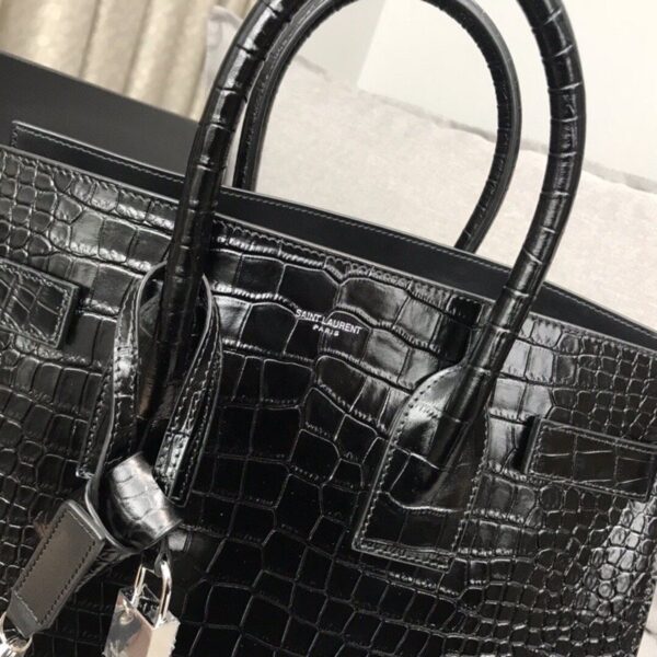 [REP 1:1] Saint Laurent Sac De Jour Small In Embossed Crocodile Black For Women 12.5in/32cm YSL  378299DND1N1000