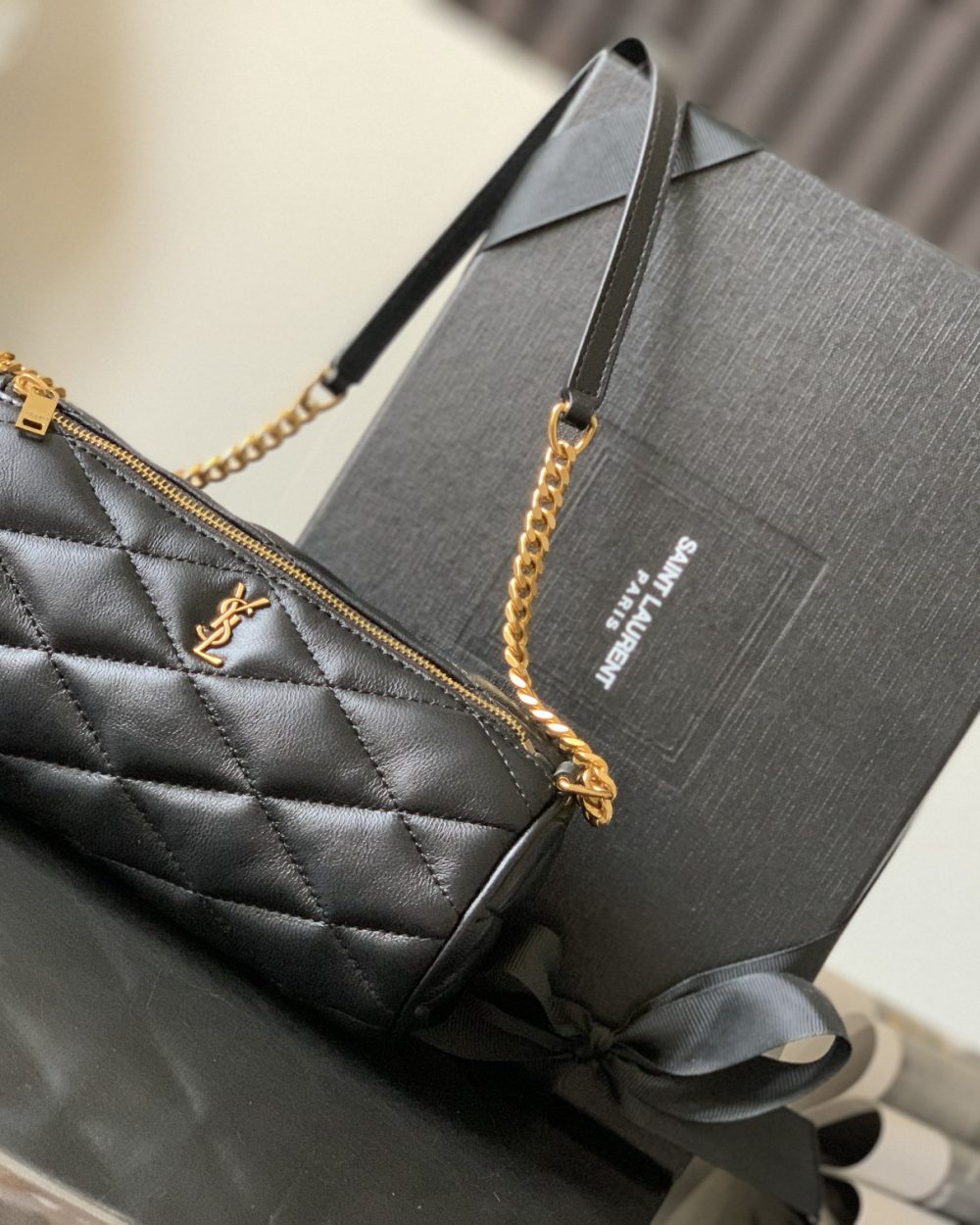 [REP 1:1] Saint Laurent Sade Mini Tube Bag For Women 7.9in/20cm Black YSL 699703AAAJU1000