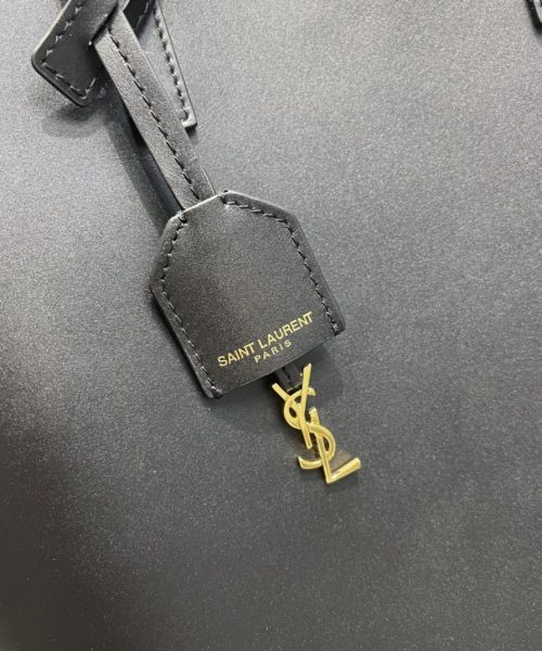 [REP 1:1] Saint Laurent Shopping Bag Black Toy In Supple For Women 11in/28cm YSL 600307CSV0J1000