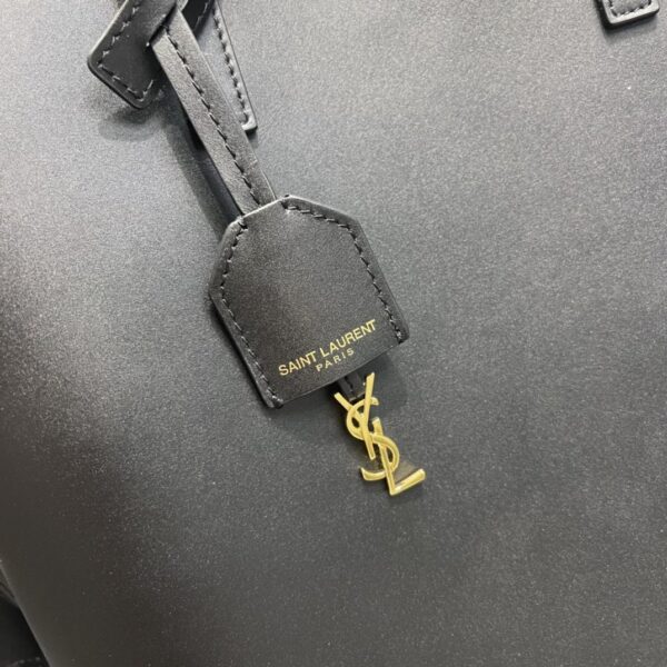 [REP 1:1] Saint Laurent Shopping Bag Black Toy In Supple For Women 11in/28cm YSL 600307CSV0J1000