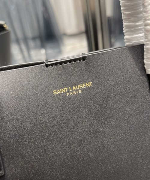 [REP 1:1] Saint Laurent Shopping Bag Black Toy In Supple For Women 11in/28cm YSL 600307CSV0J1000
