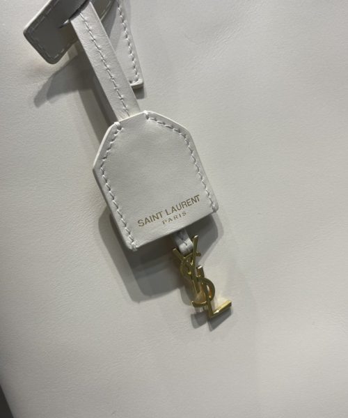 [REP 1:1] Saint Laurent Shopping Bag White Toy In Supple For Women 11in/28cm YSL 600307CSV0J9207