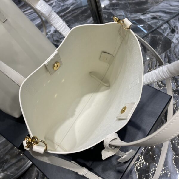 [REP 1:1] Saint Laurent Shopping Bag White Toy In Supple For Women 11in/28cm YSL 600307CSV0J9207