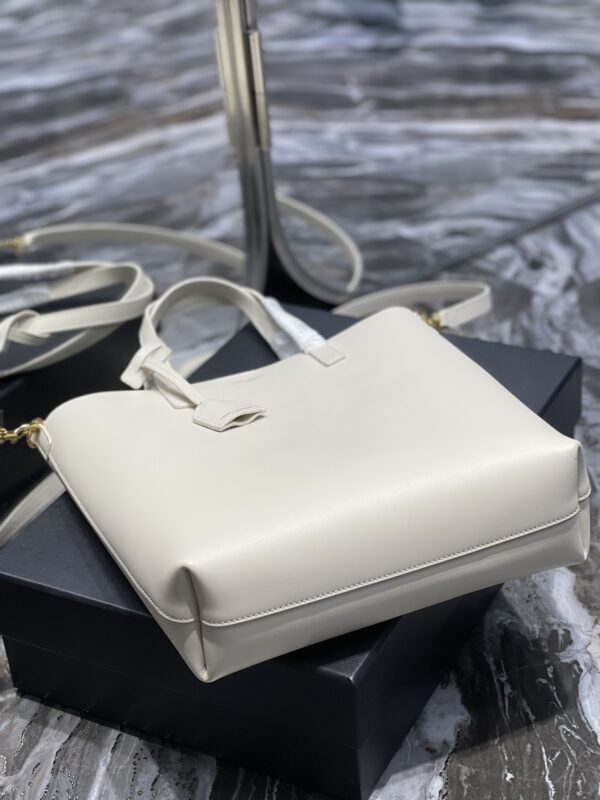 [REP 1:1] Saint Laurent Shopping Bag White Toy In Supple For Women 11in/28cm YSL 600307CSV0J9207