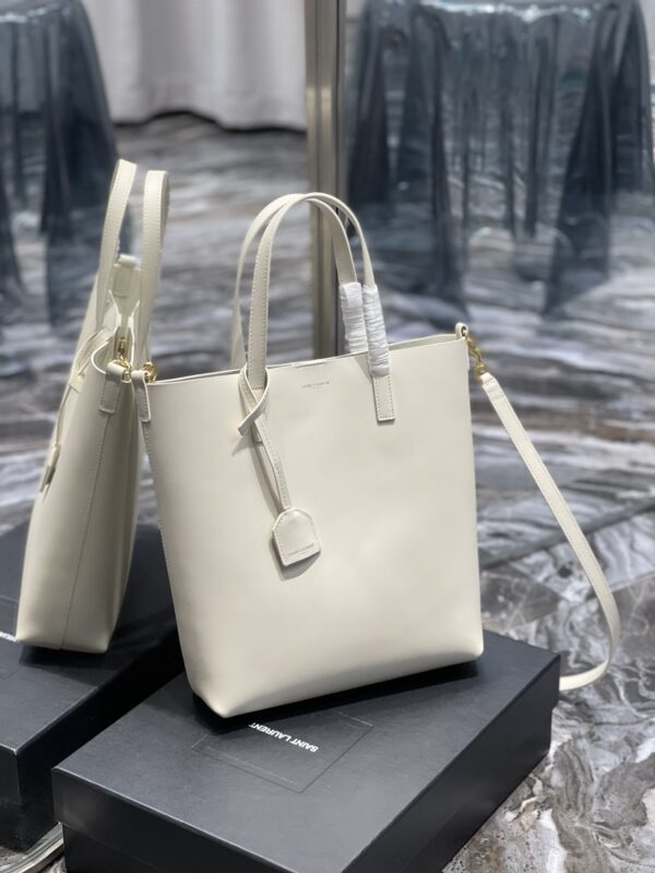 [REP 1:1] Saint Laurent Shopping Bag White Toy In Supple For Women 11in/28cm YSL 600307CSV0J9207
