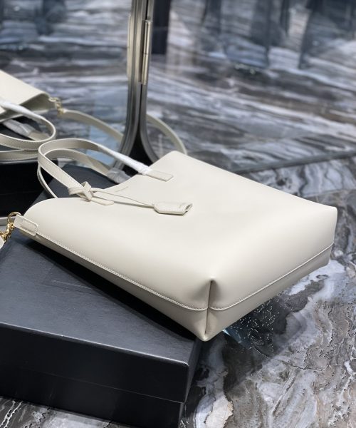 [REP 1:1] Saint Laurent Shopping Bag White Toy In Supple For Women 11in/28cm YSL 600307CSV0J9207