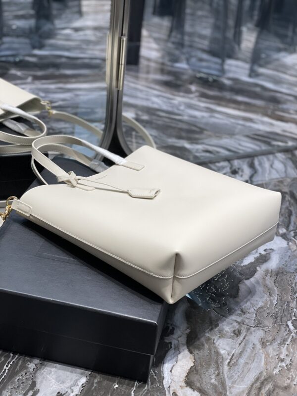 [REP 1:1] Saint Laurent Shopping Bag White Toy In Supple For Women 11in/28cm YSL 600307CSV0J9207