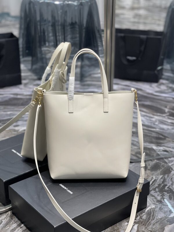 [REP 1:1] Saint Laurent Shopping Bag White Toy In Supple For Women 11in/28cm YSL 600307CSV0J9207