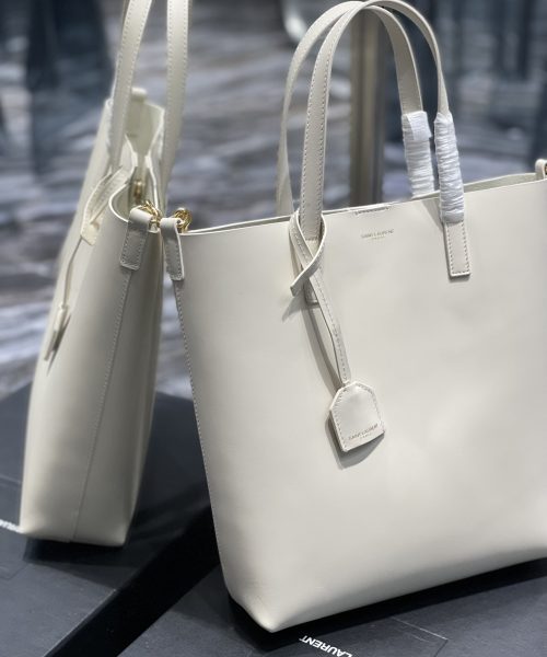 [REP 1:1] Saint Laurent Shopping Bag White Toy In Supple For Women 11in/28cm YSL 600307CSV0J9207