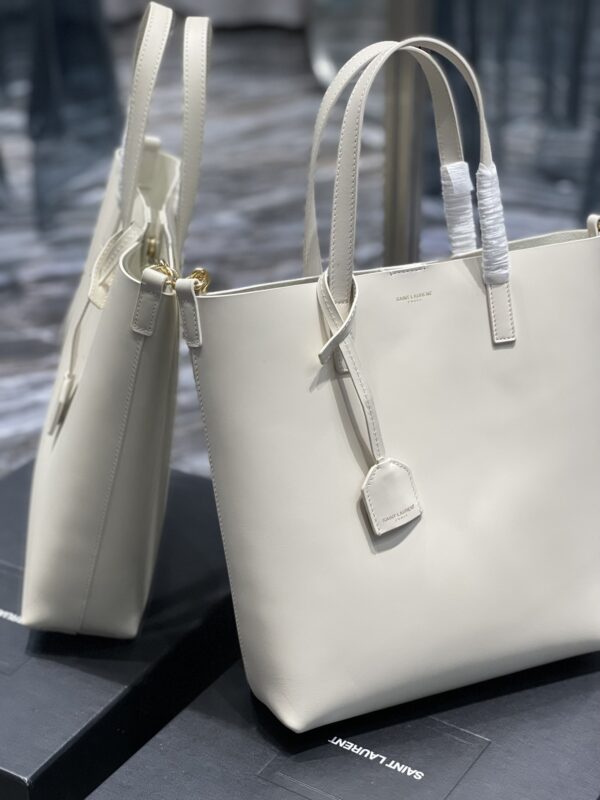 [REP 1:1] Saint Laurent Shopping Bag White Toy In Supple For Women 11in/28cm YSL 600307CSV0J9207