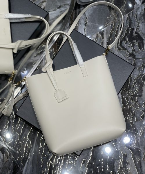 [REP 1:1] Saint Laurent Shopping Bag White Toy In Supple For Women 11in/28cm YSL 600307CSV0J9207