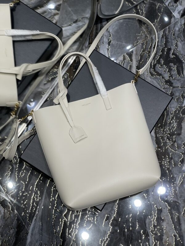 [REP 1:1] Saint Laurent Shopping Bag White Toy In Supple For Women 11in/28cm YSL 600307CSV0J9207