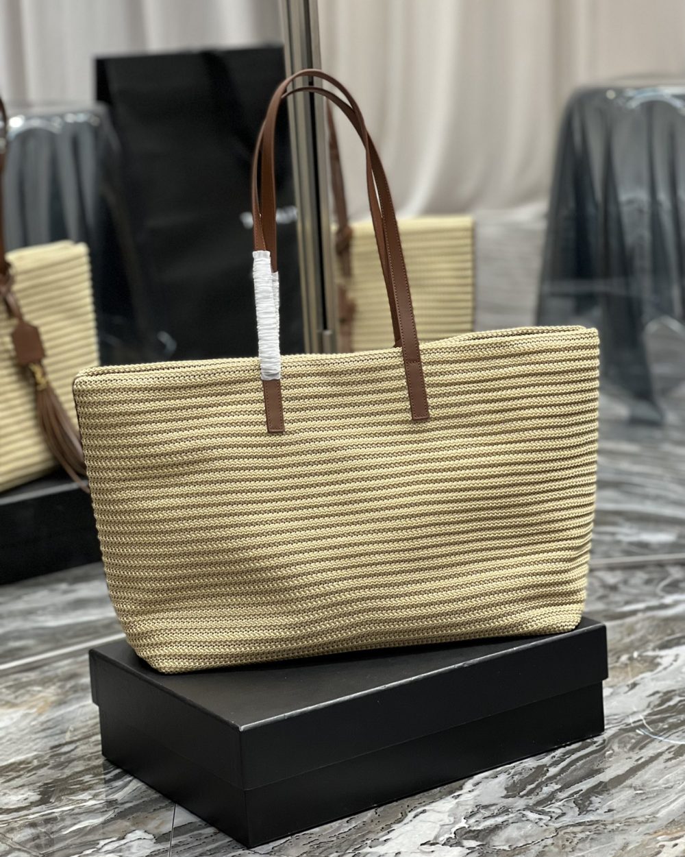 [REP 1:1] Saint Laurent Shopping E/W Beige For Women, Women's Bags 14.6in/37cm YSL