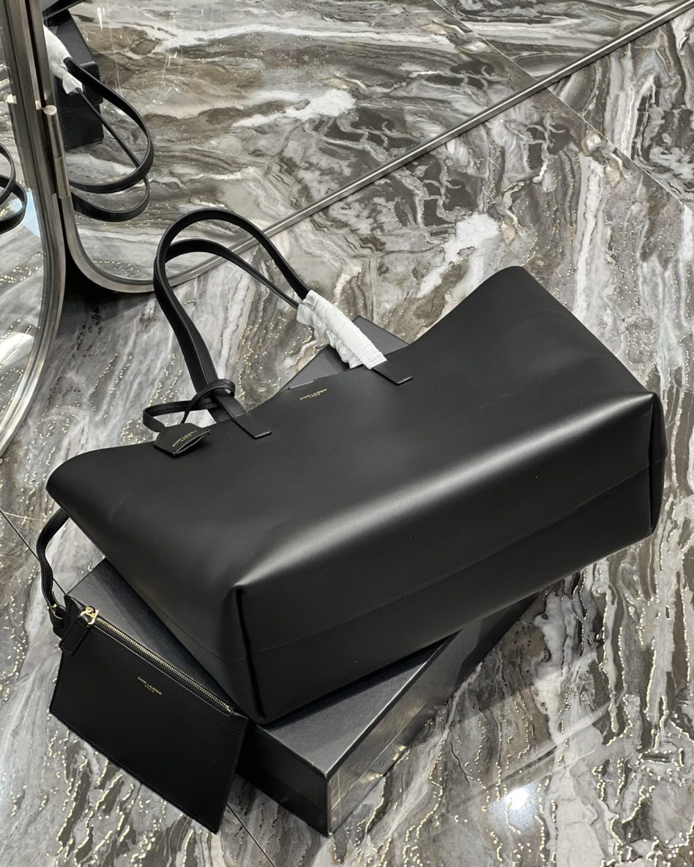 [REP 1:1] Saint Laurent Shopping E/W Tote Bag Black With Gold Hardware For Women 14.5in/38cm YSL 600281CSV0J1000