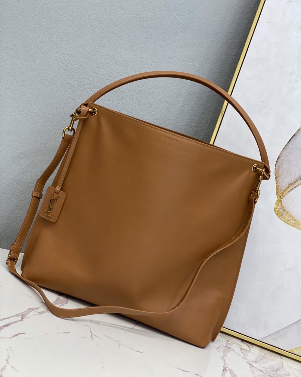 [REP 1:1] Saint Laurent Shopping N/S In Supple Brown For Women 13.7in/35cm YSL