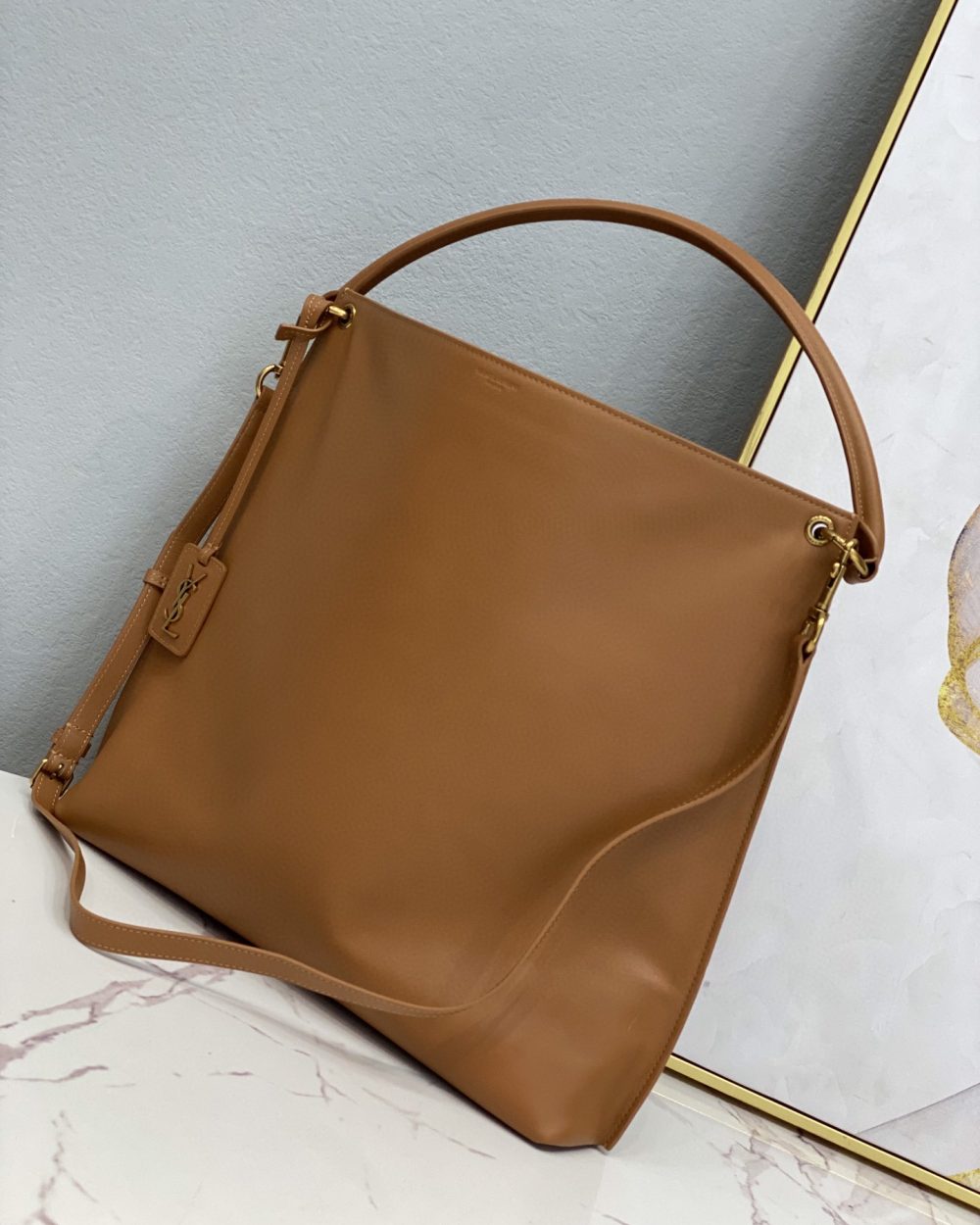 [REP 1:1] Saint Laurent Shopping N/S In Supple Brown For Women 13.7in/35cm YSL