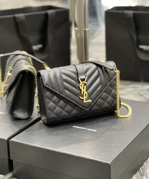 [REP 1:1] Saint Laurent Small Bag Black In Mix Matelasse For Women 8.2in/21cm YSL 600195BOW911000