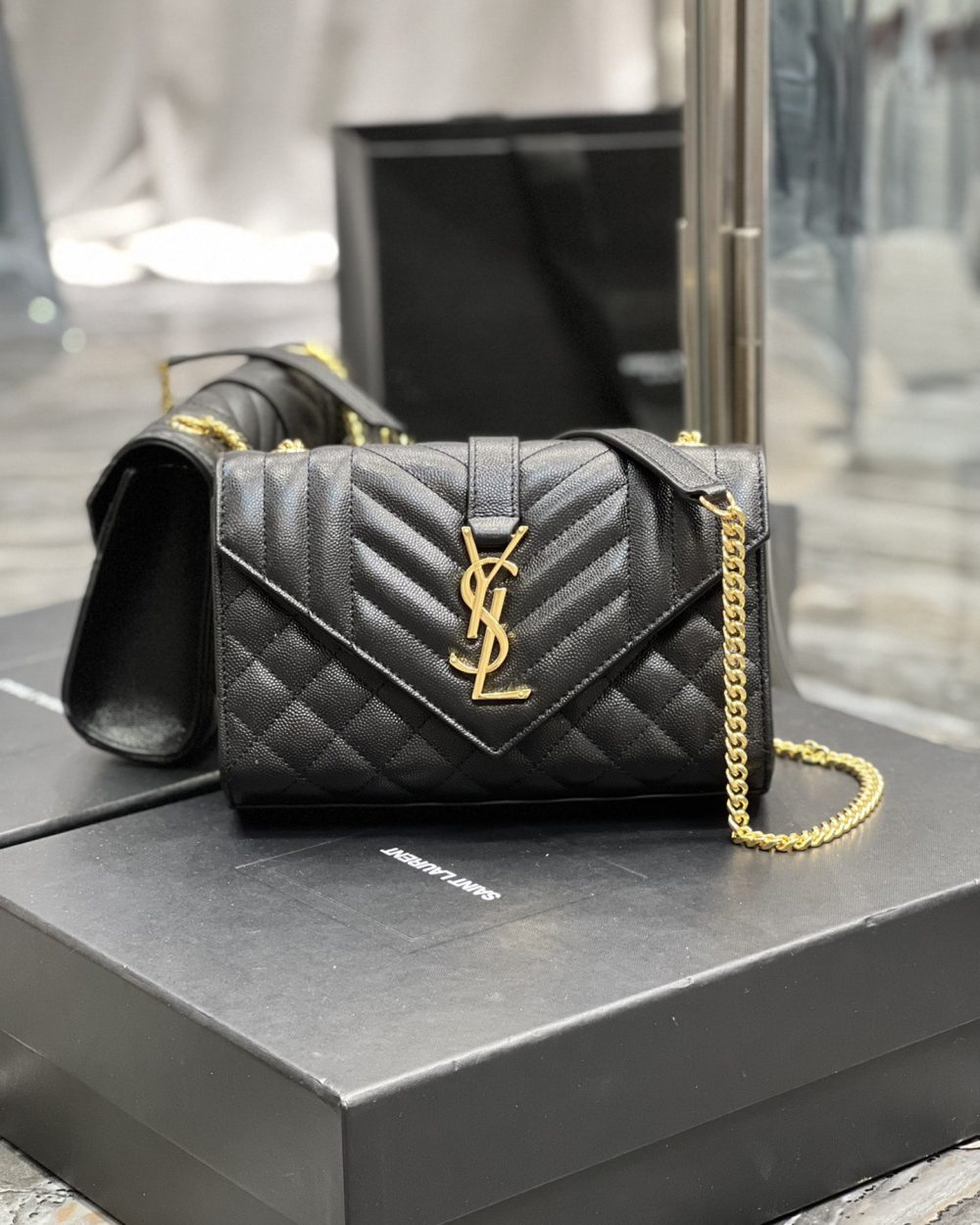 [REP 1:1] Saint Laurent Small Bag Black In Mix Matelasse For Women 8.2in/21cm YSL 600195BOW911000
