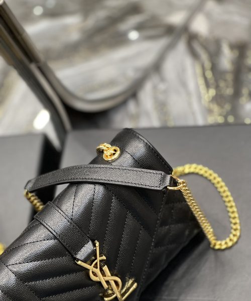 [REP 1:1] Saint Laurent Small Bag Black In Mix Matelasse For Women 8.2in/21cm YSL 600195BOW911000
