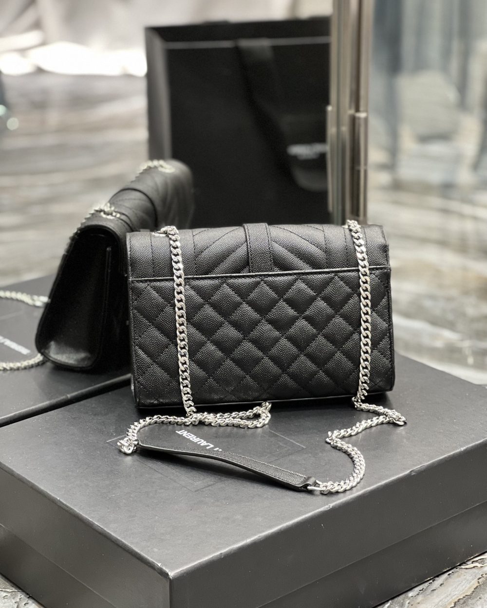 [REP 1:1] Saint Laurent Small Bag Black In Mix Matelasse For Women 8.2in/21cm YSL 600195BOW921000