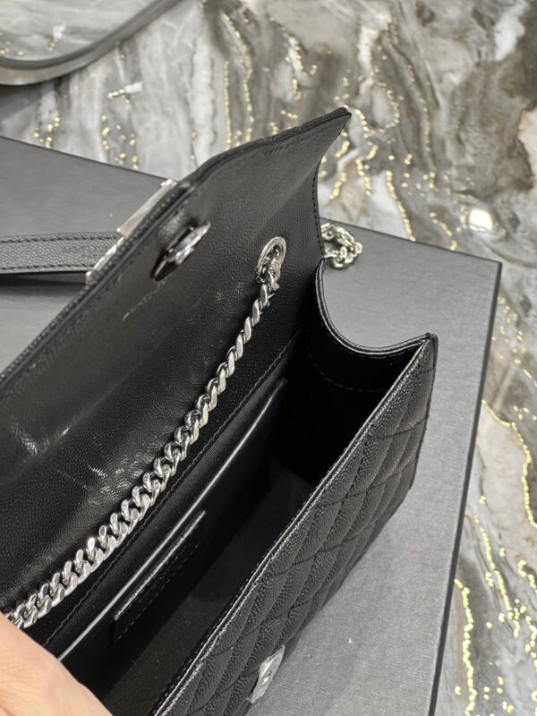 [REP 1:1] Saint Laurent Small Bag Black In Mix Matelasse For Women 8.2in/21cm YSL 600195BOW921000