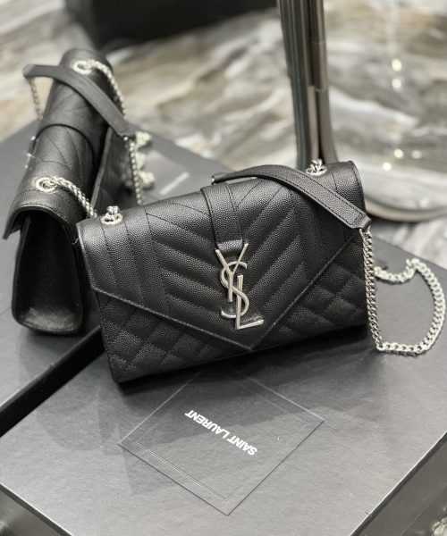 [REP 1:1] Saint Laurent Small Bag Black In Mix Matelasse For Women 8.2in/21cm YSL 600195BOW921000
