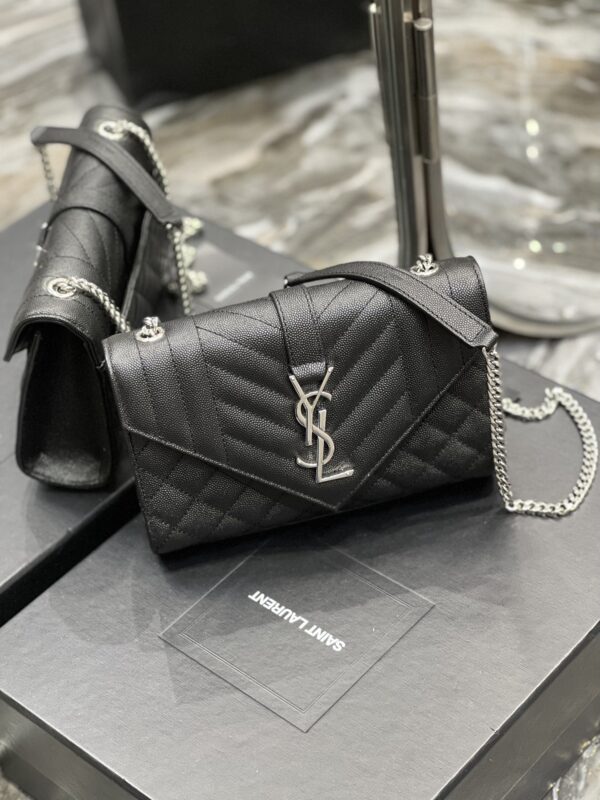 [REP 1:1] Saint Laurent Small Bag Black In Mix Matelasse For Women 8.2in/21cm YSL 600195BOW921000