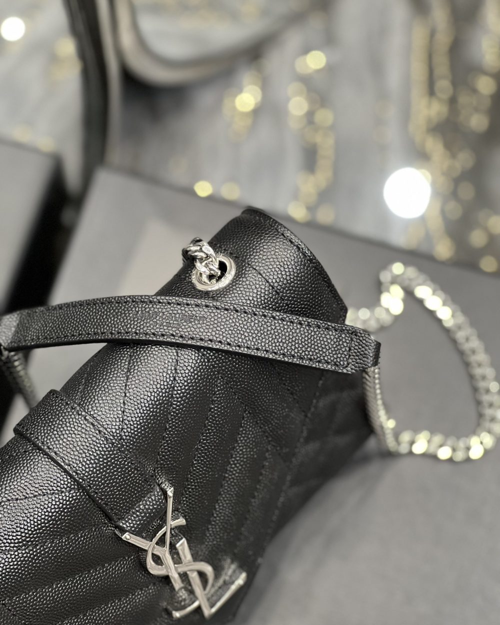 [REP 1:1] Saint Laurent Small Bag Black In Mix Matelasse For Women 8.2in/21cm YSL 600195BOW921000