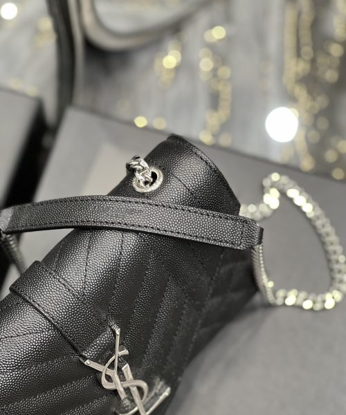 [REP 1:1] Saint Laurent Small Bag Black In Mix Matelasse For Women 8.2in/21cm YSL 600195BOW921000
