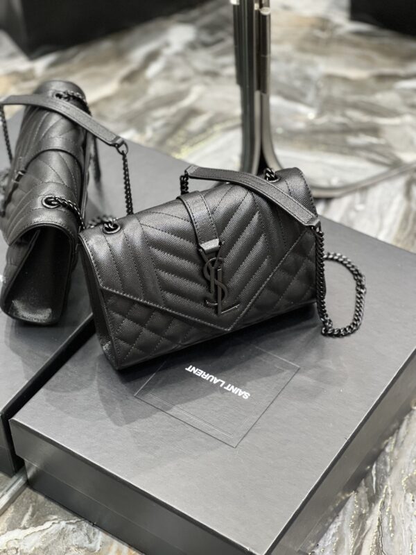 [REP 1:1] Saint Laurent Small Bag Black In Mix Matelasse For Women 8.2in/21cm YSL 600195BOW981000